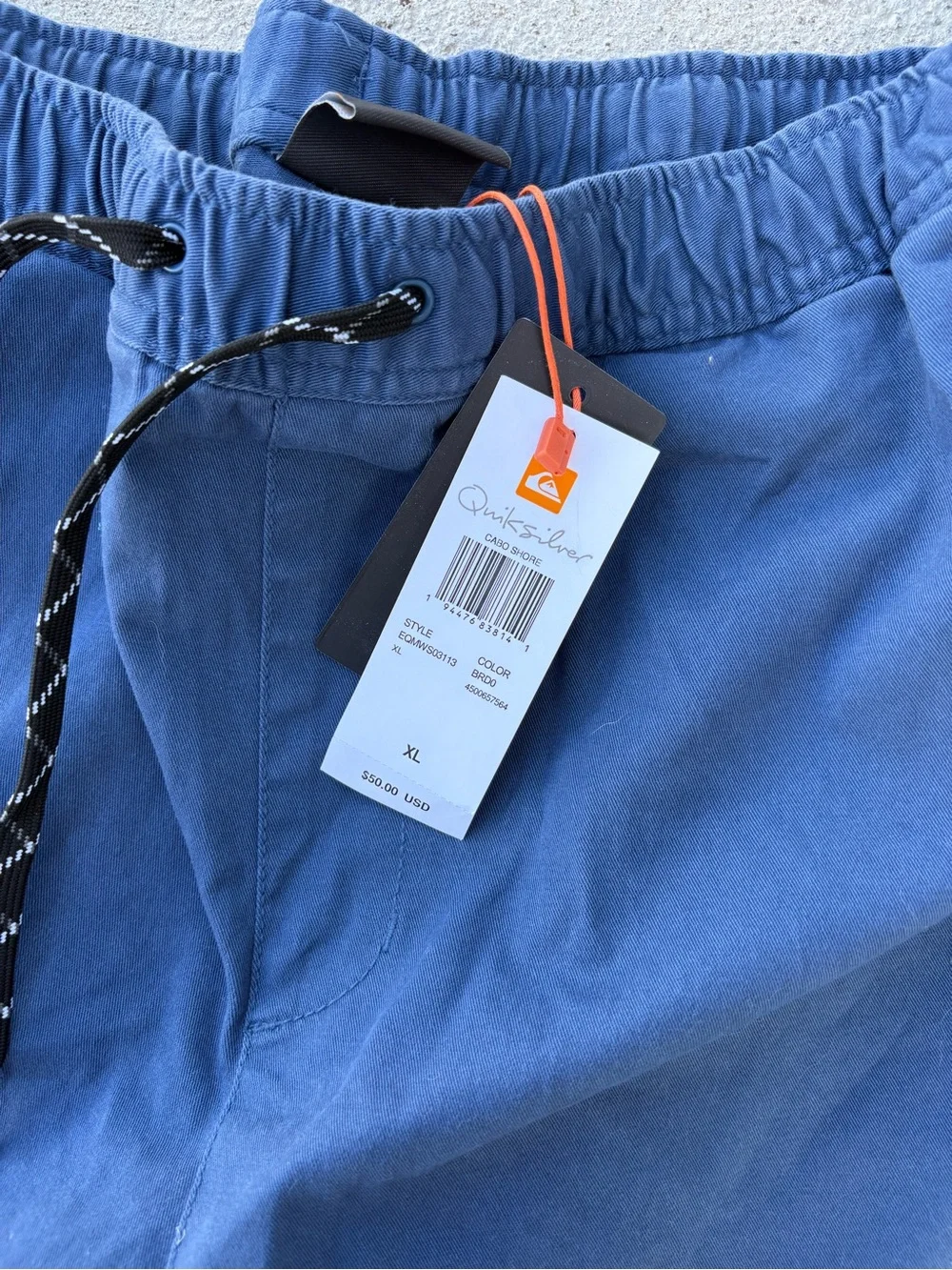 Quiksilver Men's Blue Elastic-Waist Swim Hybrids